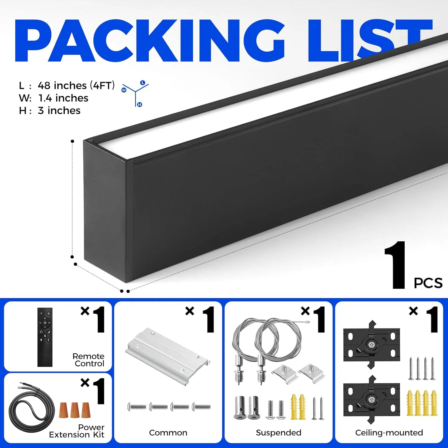 Barrina 3575 Remote Series 2nd-Generation 40W LED Linear Lights 4FT 3000K - 6000K 4000LM | Seamless Connection & Color Changing - Image 8