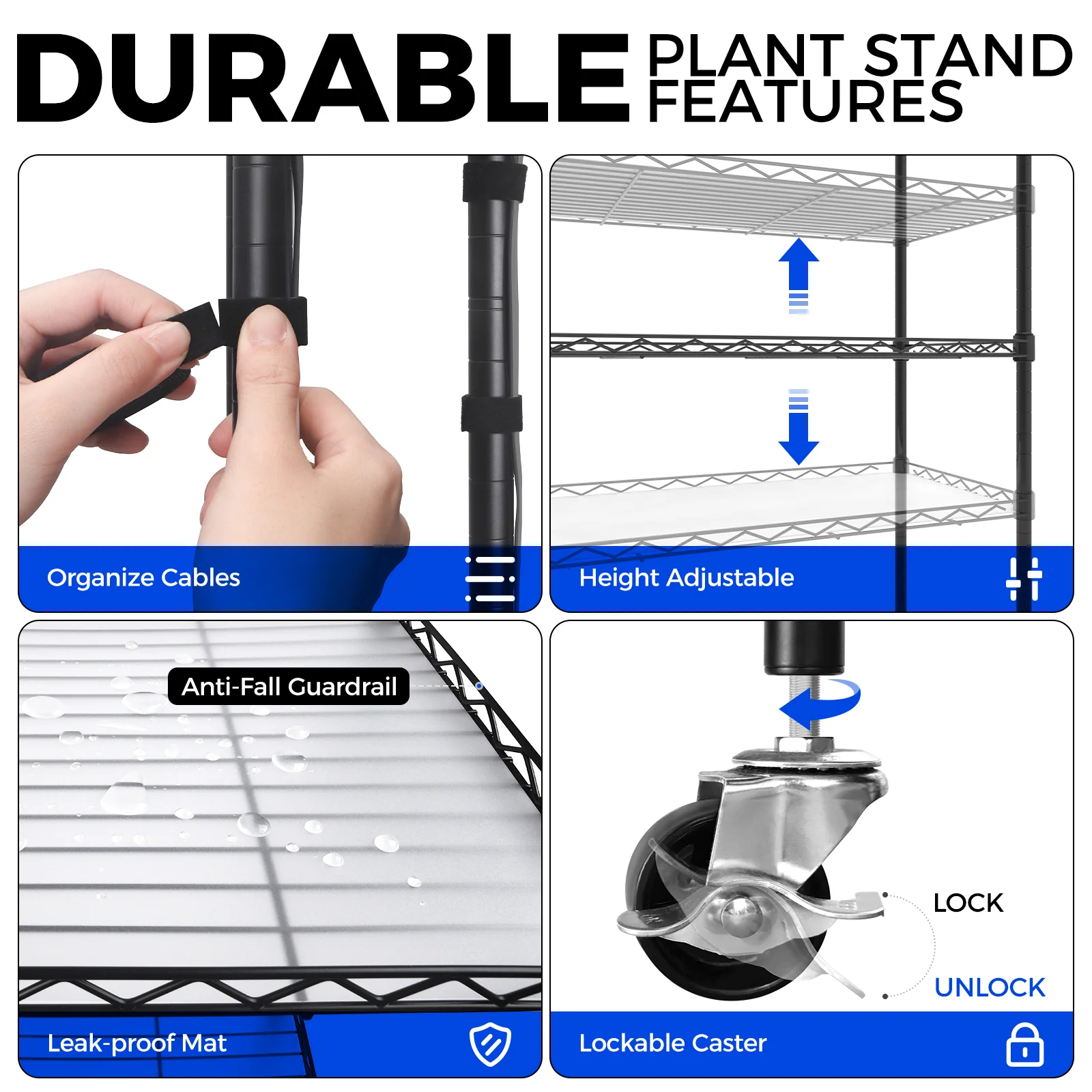 Barrina 5-Tier Plant Stand with 4-Pack 25W TX Series Grow Lights 1.6FT Yellow Light | Full Spectrum & Timer | CX91 - Image 6