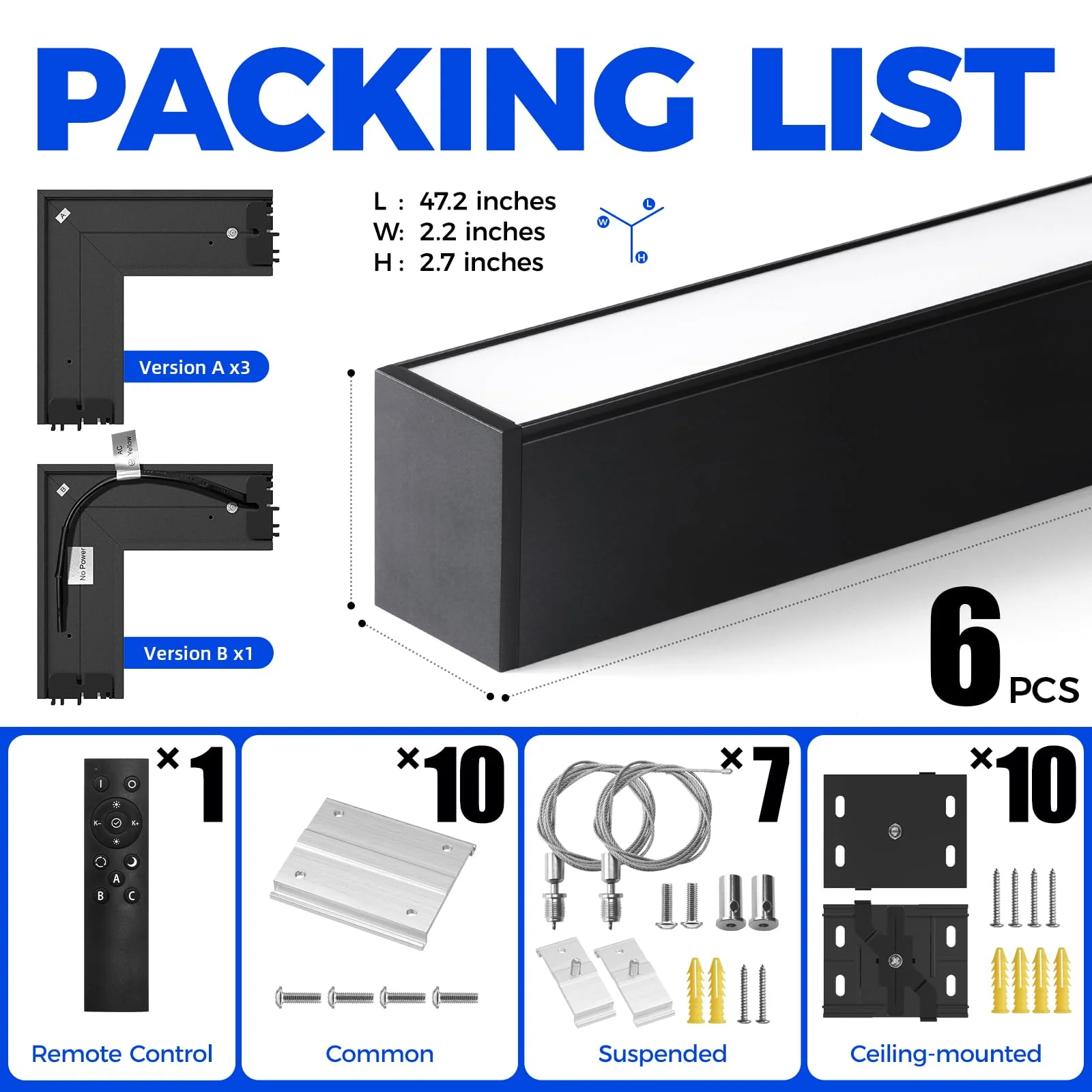 Barrina 5568 Remote Series 2nd-Generation 306W Rectangular Set LED Linear Lights 9FT * 5FT 3000K - 6000K 30600LM | Seamless Connection & Color Changing - Image 8