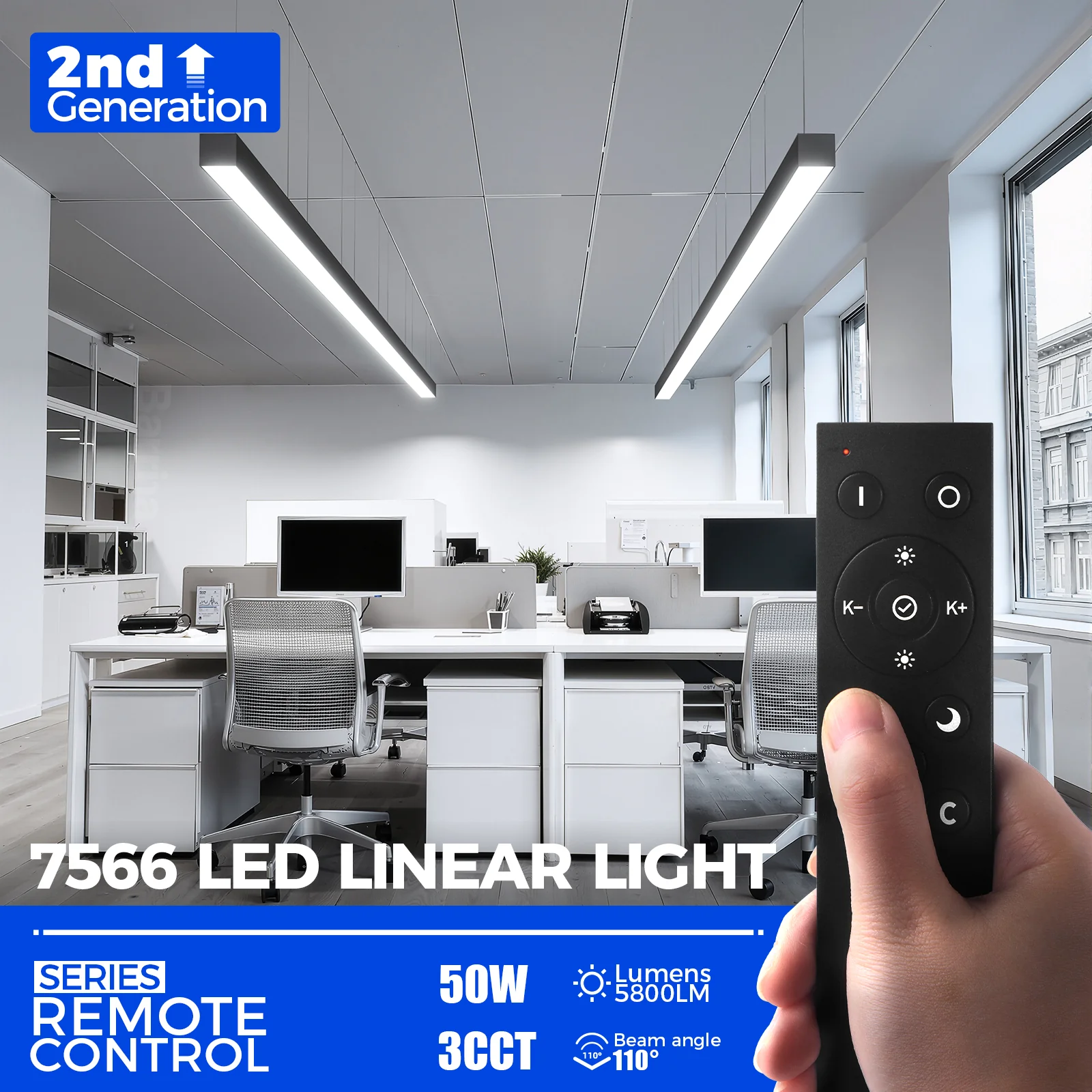 Barrina 7566 Remote Series 2nd-Generation 50W LED Linear Lights 4FT 3000K - 6000K 5800LM | Seamless Connection & Color Changing - Image 7