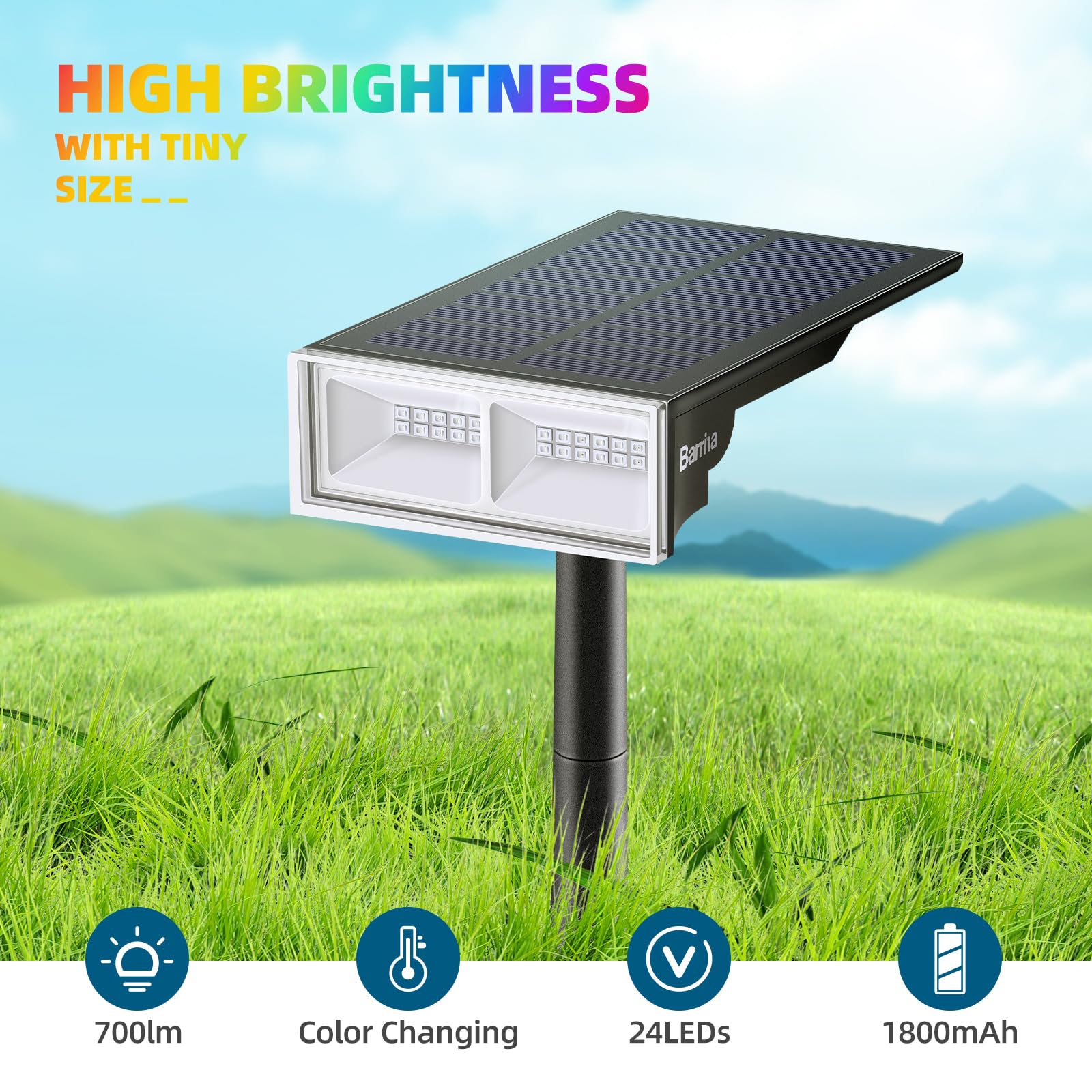 Barrina LED Solar Spot Lights 700LM | RGB & IP65 Waterproof | TYN RGB - Image 3