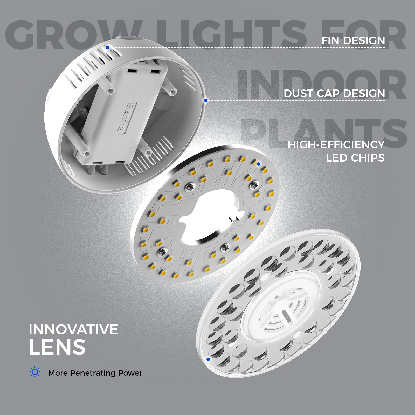 Barrina Orbgrow 9W LED Puck Grow Lights 5000K | Full Spectrum, Magnetic, Timer, Dimmable & Linkable | OG09 - Image 3