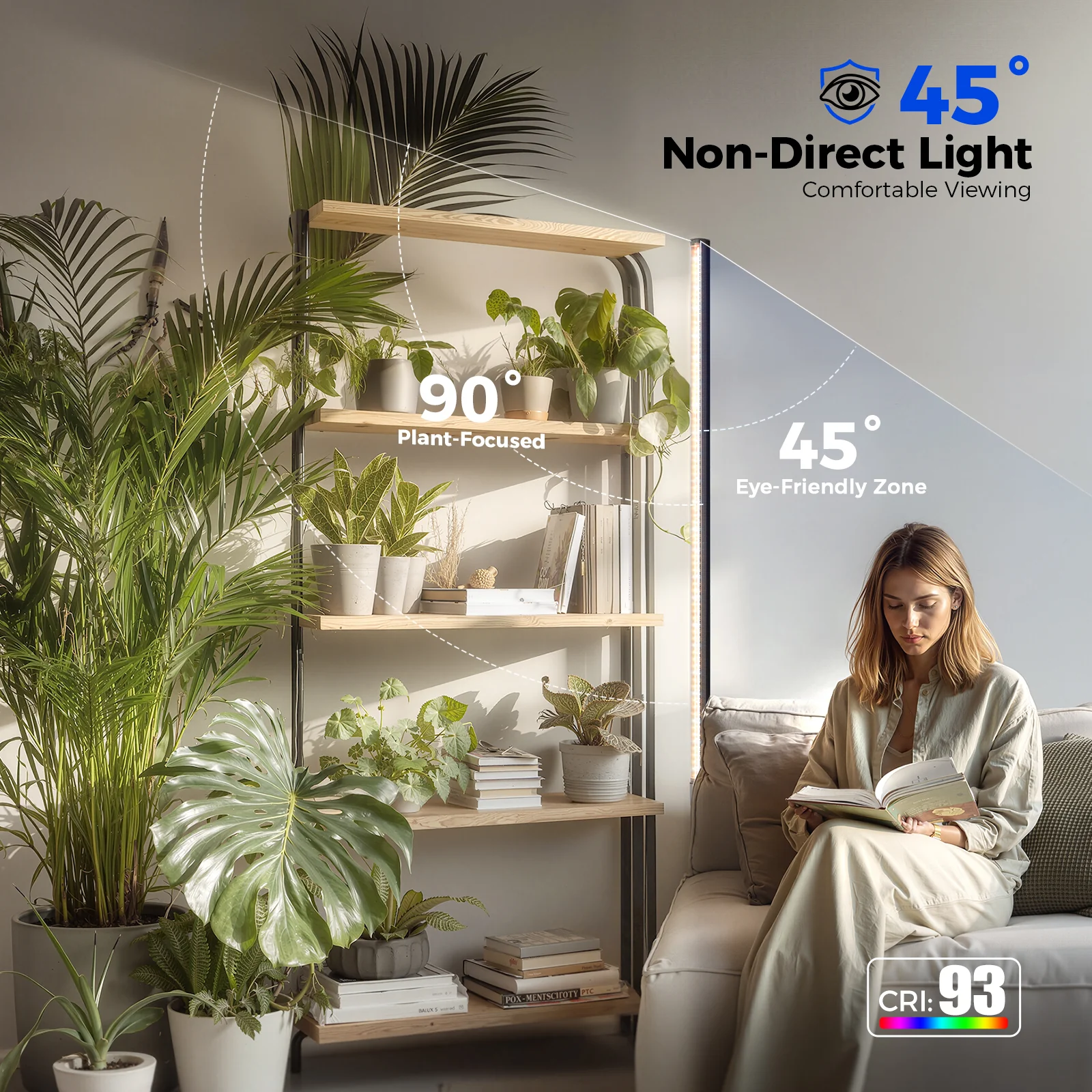Barrina T1S 65W LED Standing Grow Light 5FT-5.6FT 3000K+6500K+660nm | Full Spectrum & Timer | K10R65 - Image 7