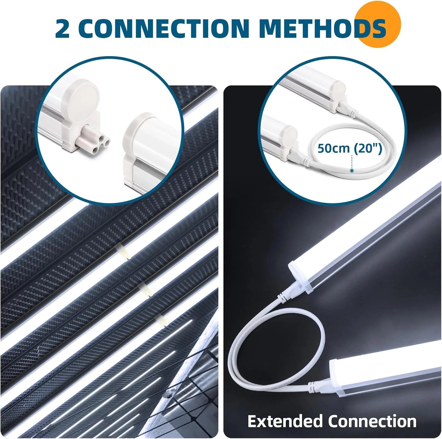 Barrina T5 10W LED Shop Lights 2FT 6500K 1100LM | Linkable & Corded Electric Switch | AAF10 - Image 5