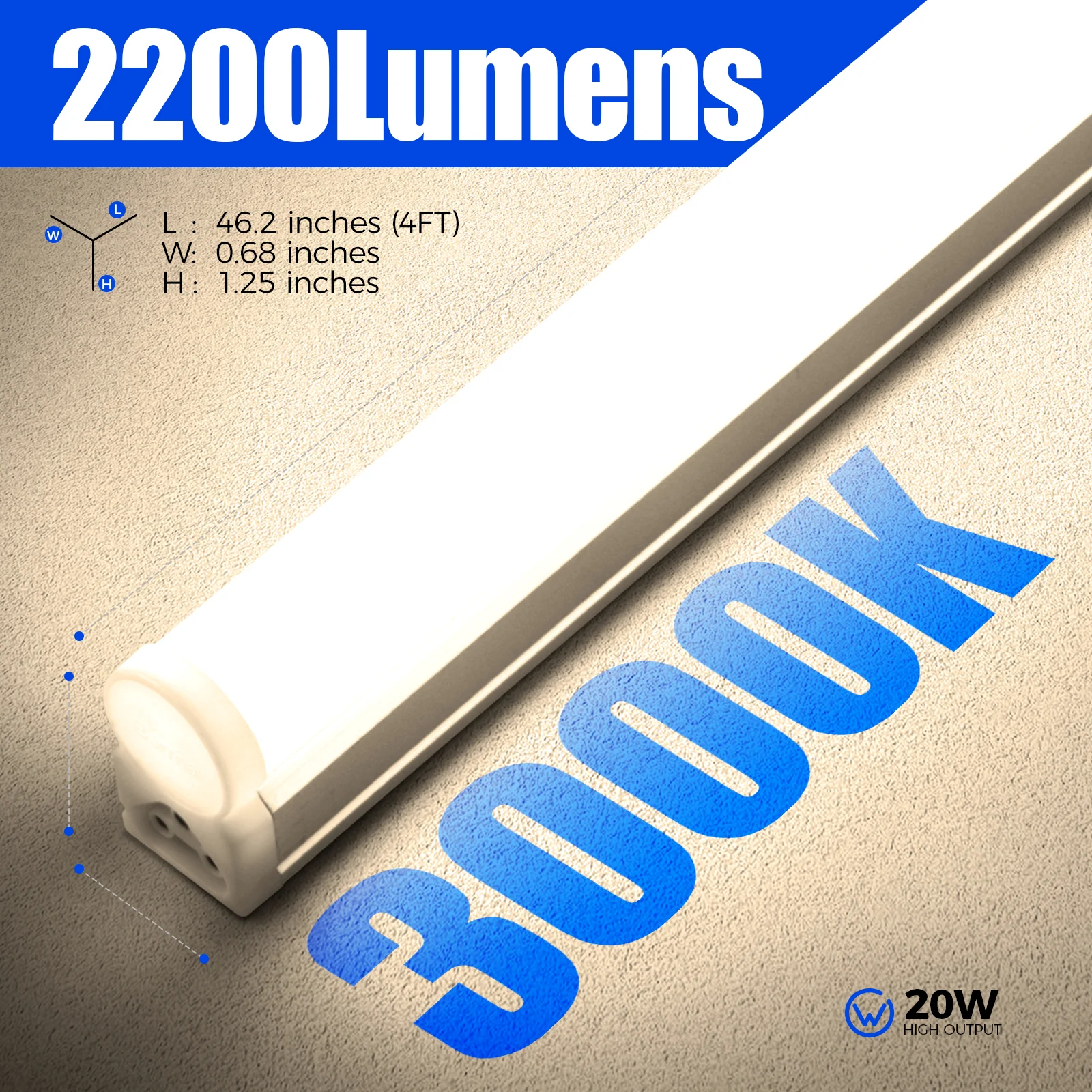 Barrina T5 20W LED Shop Lights 4FT 3000K 2200LM | Linkable & Corded Electric Switch | AAL20 - Image 5