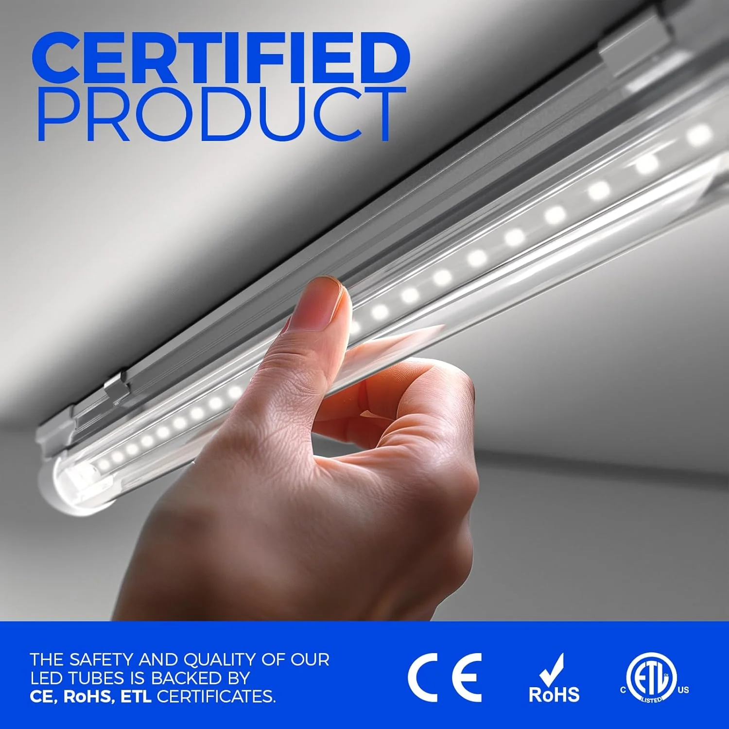 Barrina T8 100W LED Shop Lights 8FT 5000K 15000LM | Clear Cover & V Shape Tube | BAX100 - Image 5