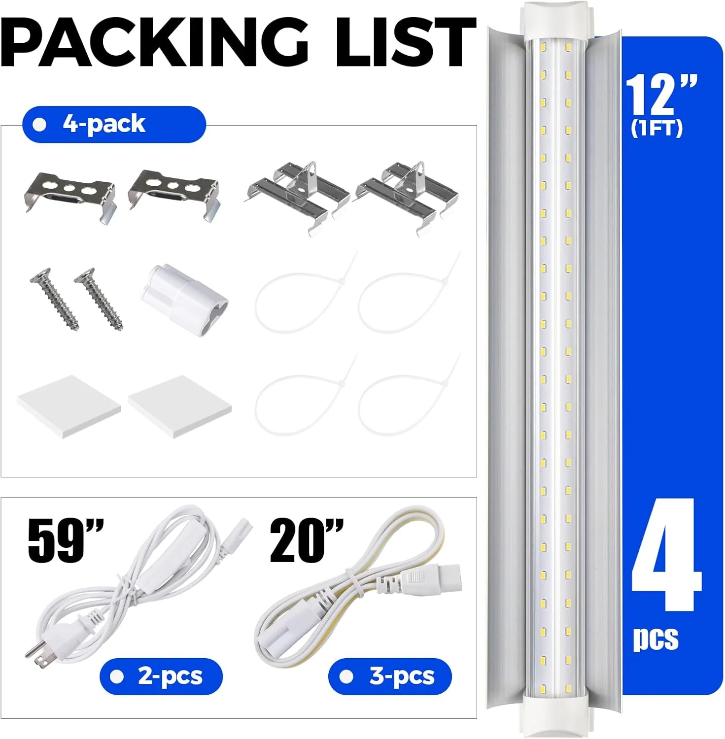 Barrina T8 15W LED Grow Lights 1FT 5000K | Full Spectrum, Reflectors & Linkable | QC15 - Image 8