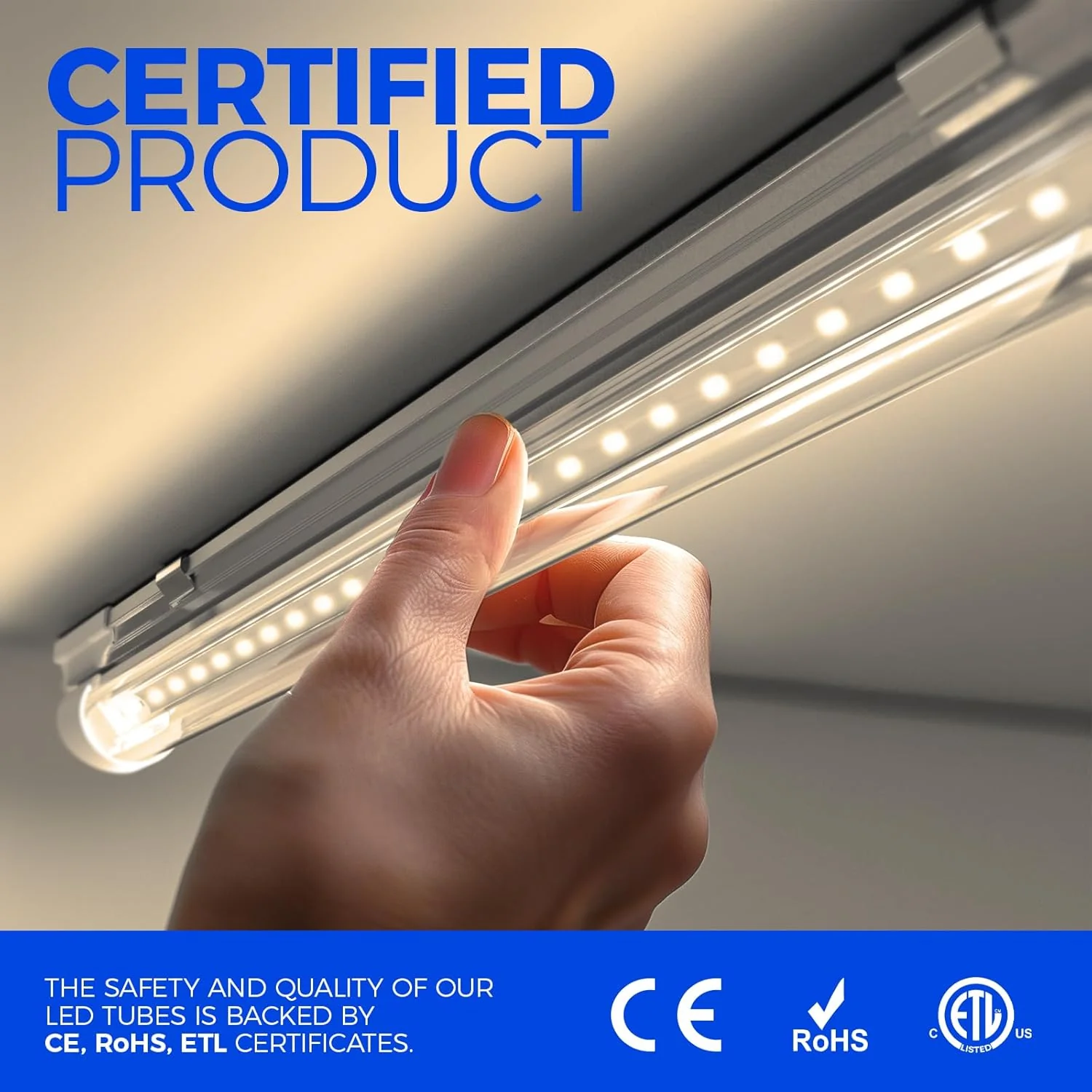 Barrina T8 20W LED Shop Lights 2FT 3000K 3000LM | Clear Cover & V Shape Tube | BAF20 - Image 5