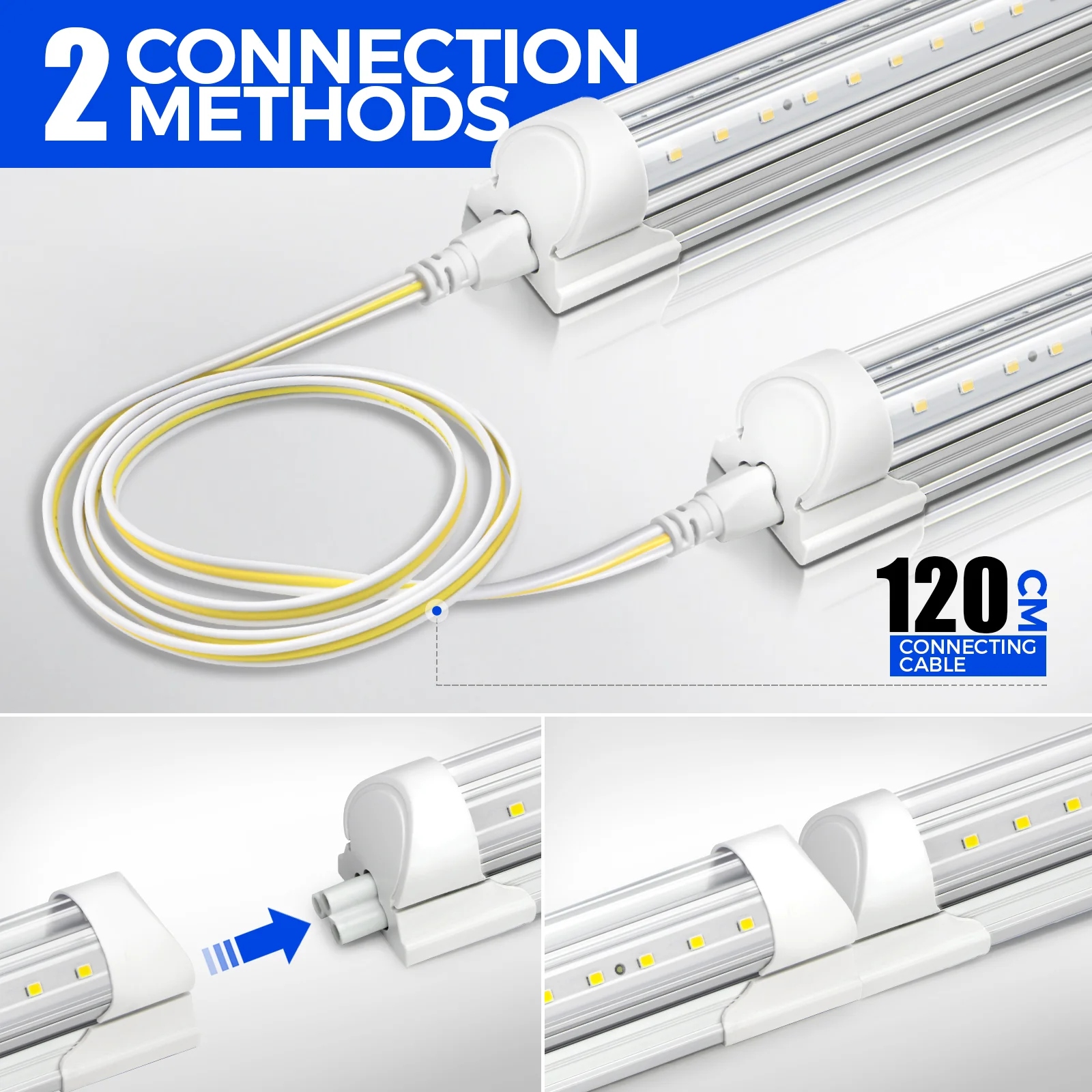 Barrina T8 20W LED Shop Lights 2FT 5000K 3000LM | Clear Cover & V Shape Tube | BAF20 - Image 8