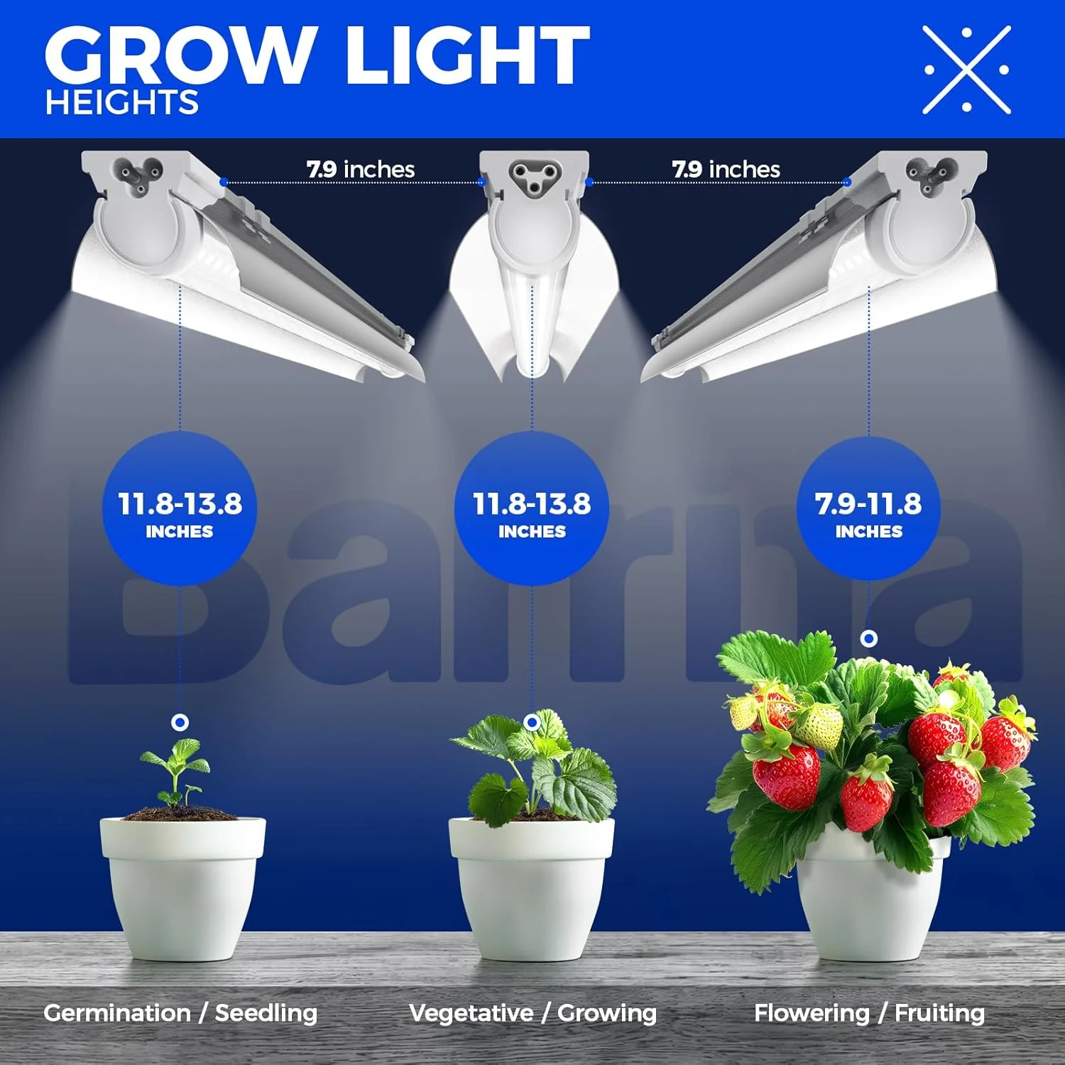 Barrina T8 24W LED Grow Lights 2FT 5000K | Full Spectrum, Reflectors & Linkable | QF24 - Image 5