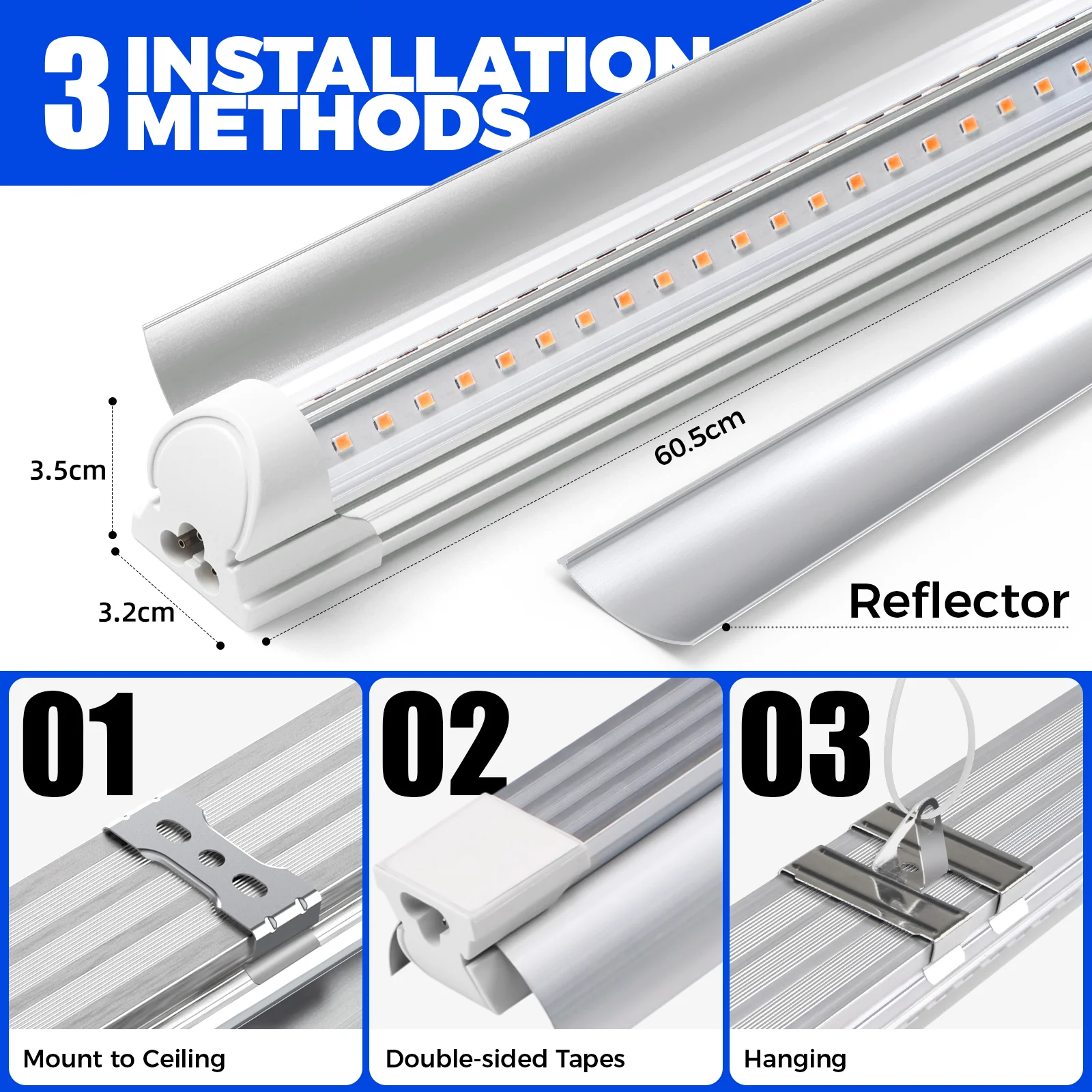 Barrina T8 24W LED Grow Lights 2FT Yellow Light | Reflectors & Linkable | QF24 - Image 8