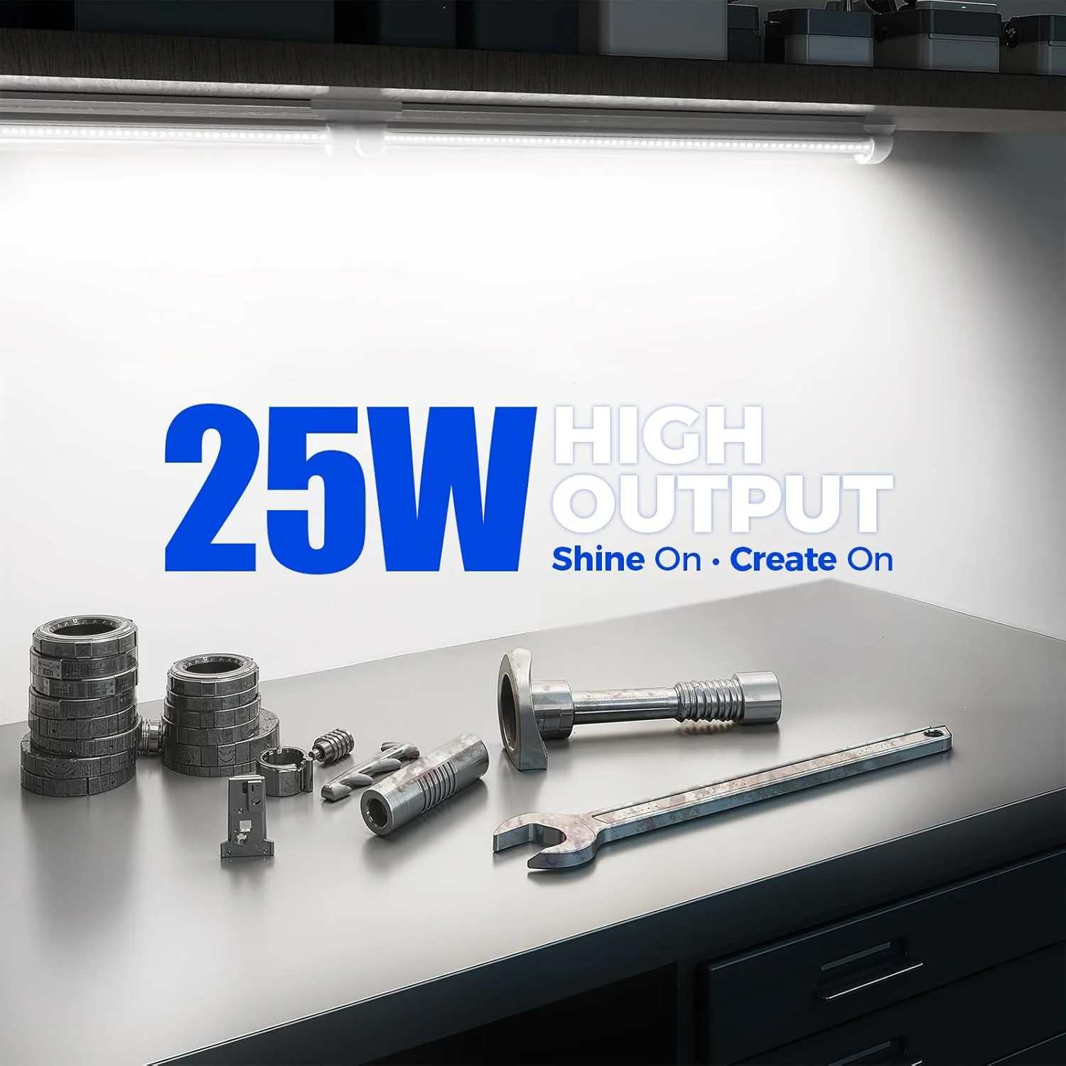 Barrina T8 25W LED Shop Lights 1.5FT 5000K 3450LM | Clear Cover & V Shape Tube | BAD16 - Image 2