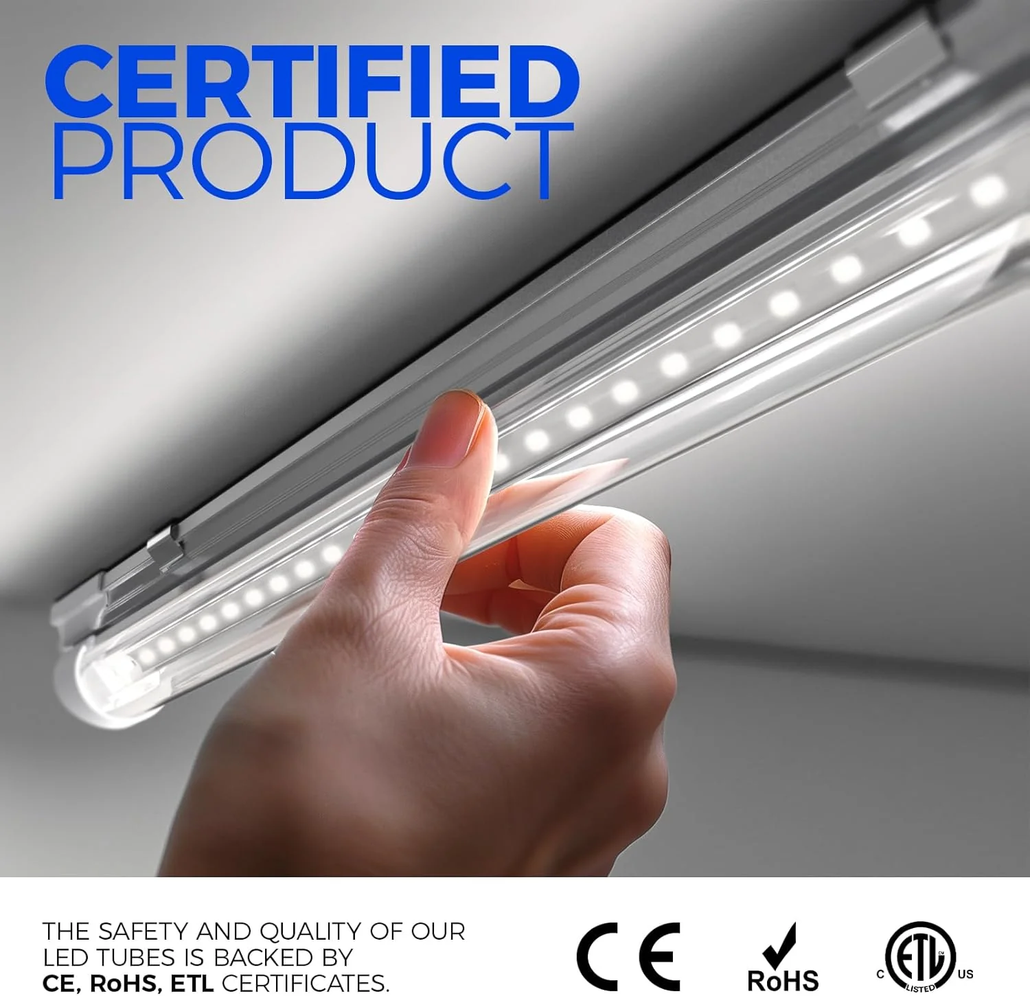 Barrina T8 25W LED Shop Lights 1.5FT 6500K 3450LM | Clear Cover & V Shape Tube | BAD16 - Image 5
