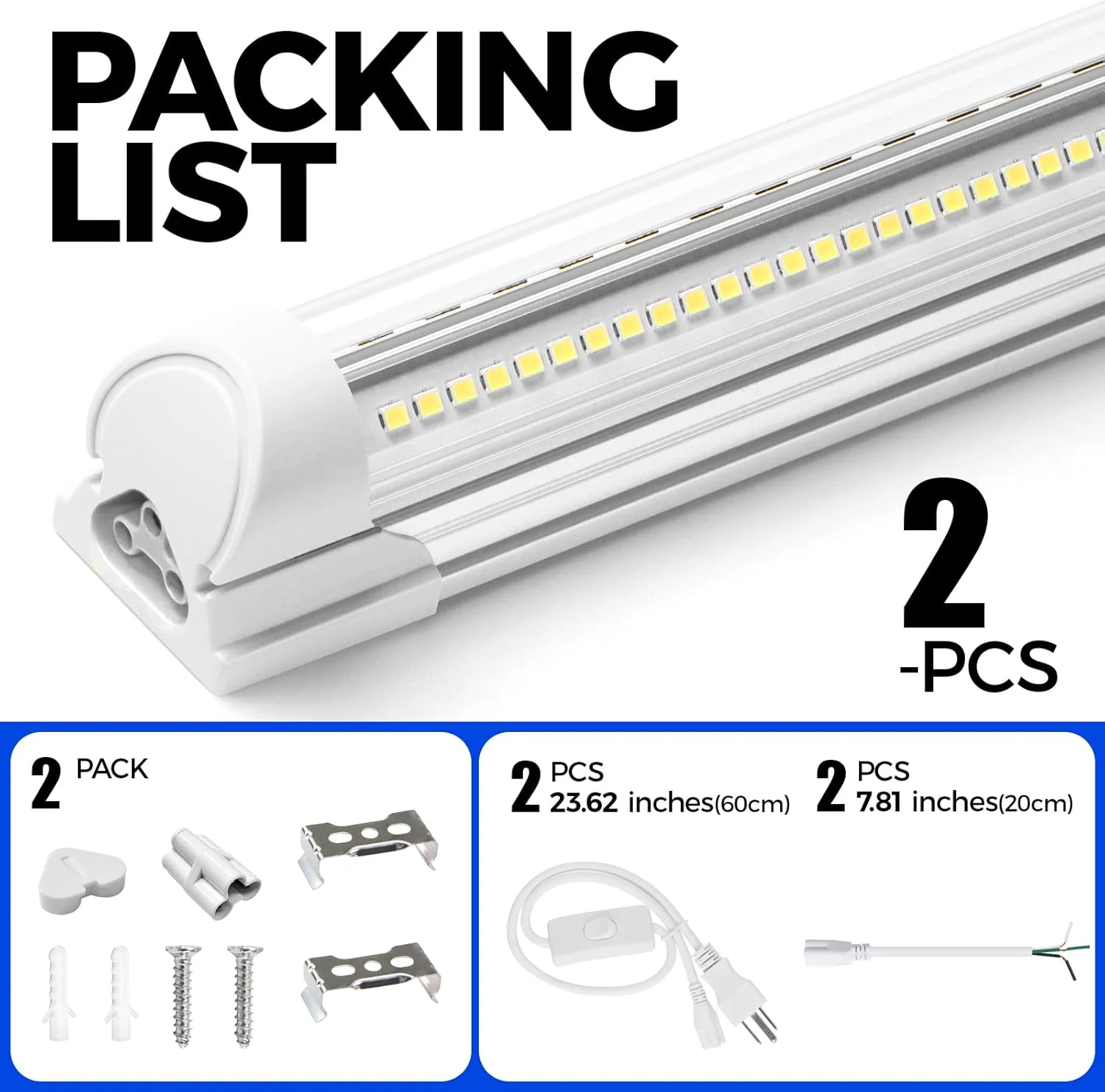 Barrina T8 25W LED Shop Lights 1.5FT 6500K 3450LM | Clear Cover & V Shape Tube | BAD16 - Image 7