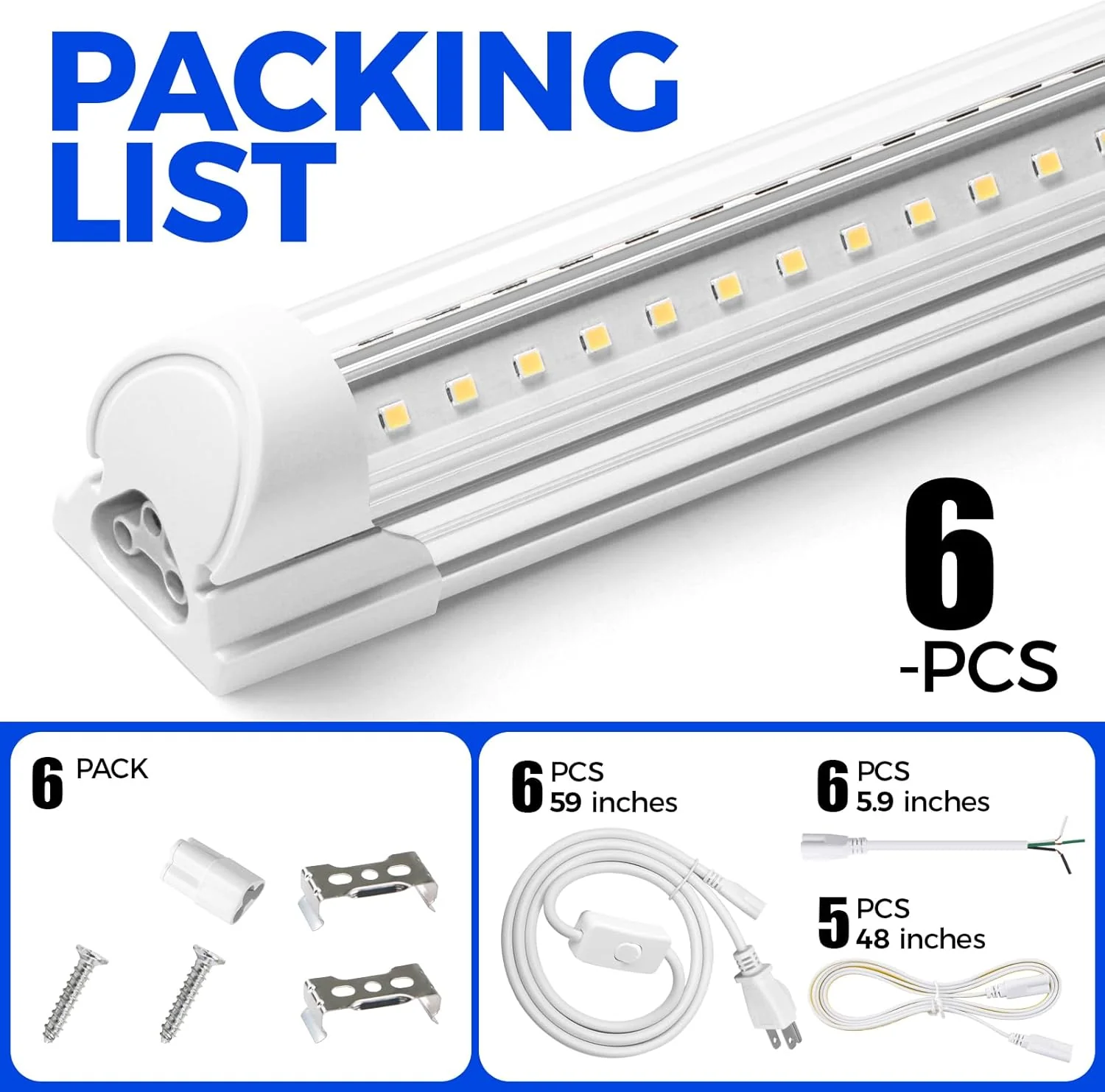 Barrina T8 30W LED Shop Lights 3FT 5000K 4000LM | Clear Cover & V Shape Tube | BAI30 - Image 8