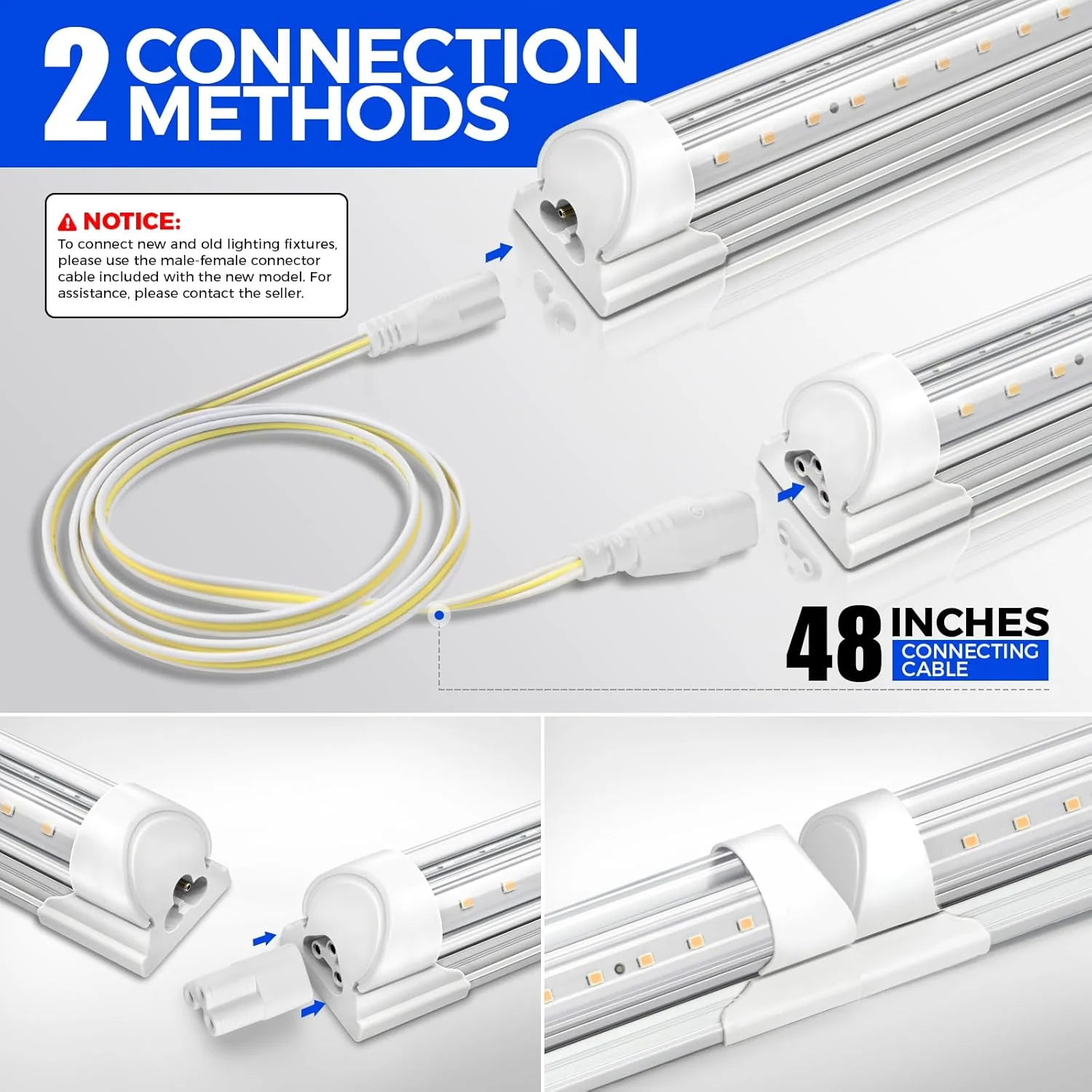Barrina T8 40W LED Shop Lights 4FT 5000K 5500LM | Clear Cover & V Shape Tube | BAL40 - Image 8