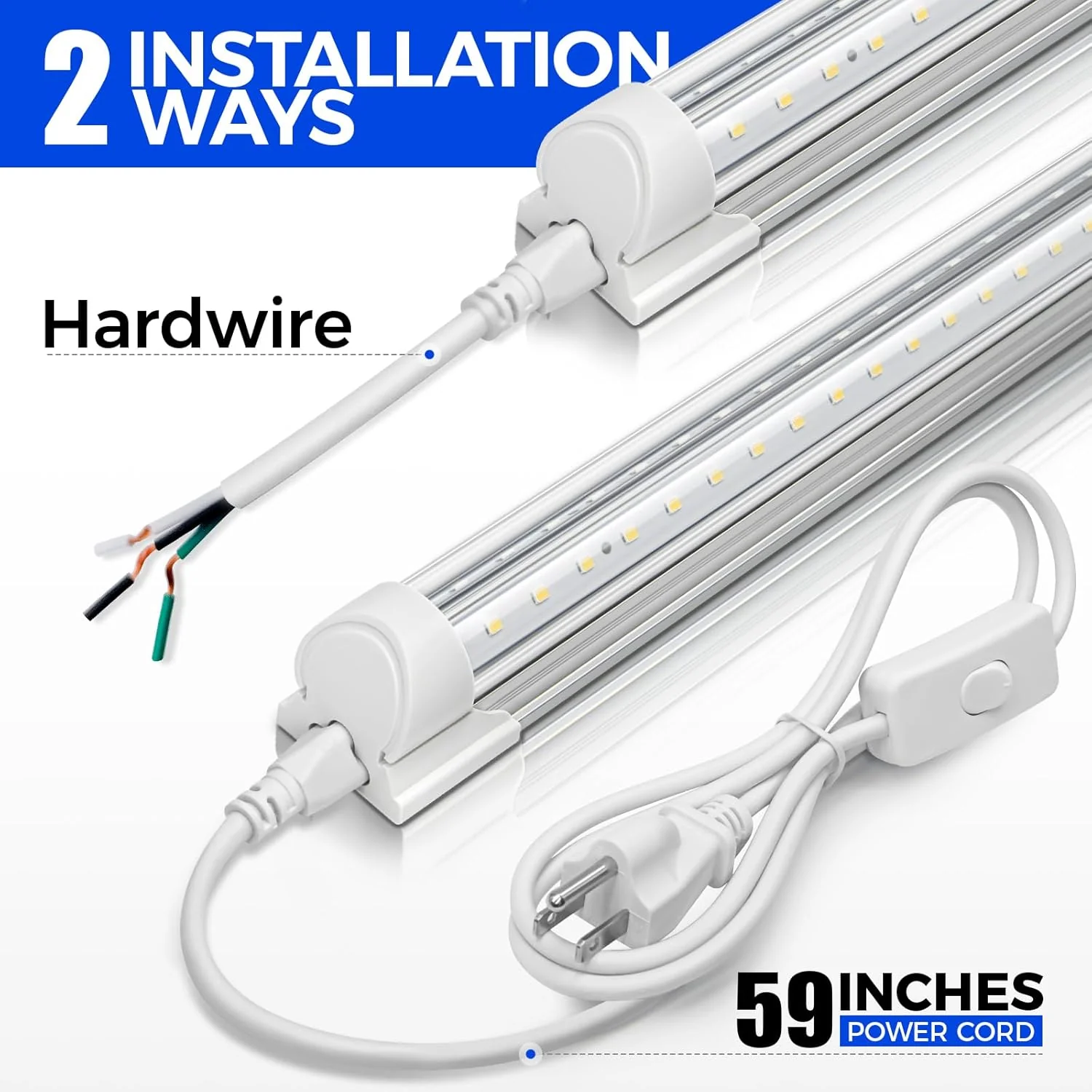 Barrina T8 50W LED Shop Lights 5FT 5000K 6500LM | Clear Cover & V Shape Tube | BAO50 - Image 7