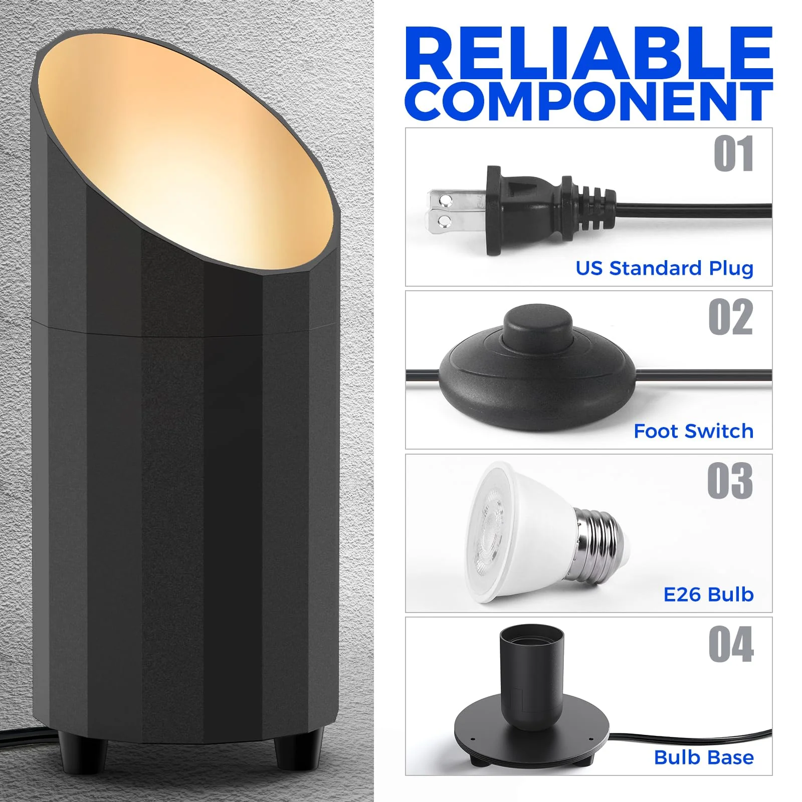 Barrina 5W LED Uplighting Spotlight 2700K | Detachable & Foot Switch | UL1B07 - Image 8